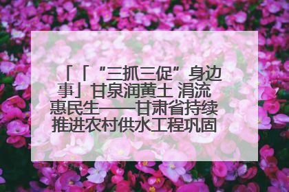 「“三抓三促”身边事」甘泉润黄土 涓流惠民生——甘肃省持续推进农村供水工程巩固提升项目建设