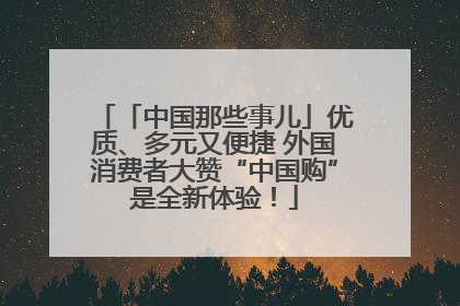 「中国那些事儿」优质、多元又便捷 外国消费者大赞“中国购”是全新体验！