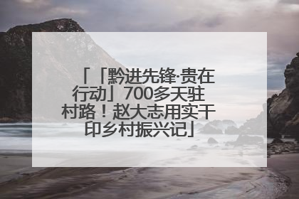 「黔进先锋·贵在行动」700多天驻村路！赵大志用实干印乡村振兴记
