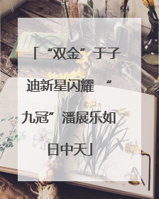 “双金”于子迪新星闪耀 “九冠”潘展乐如日中天
