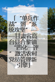 “单兵作战”到“系统攻坚”——甘肃省高台县合黎镇“四化一评”激活农村党员管理新引擎