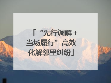 “先行调解＋当场履行”高效化解邻里纠纷