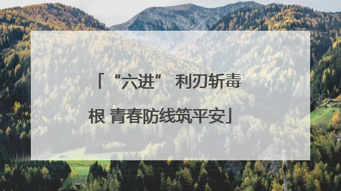 “六进” 利刃斩毒根 青春防线筑平安