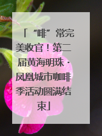 “啡”常完美收官！第二届黄海明珠・凤凰城市咖啡季活动圆满结束
