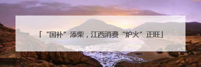 “国补”添柴，江西消费“炉火”正旺