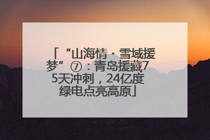 “山海情・雪域援梦”⑦：青岛援藏75天冲刺，24亿度绿电点亮高原