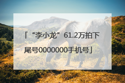 “李小龙”61.2万拍下尾号0000000手机号