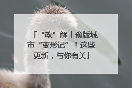 “政”解丨豫版城市“变形记”！这些更新，与你有关