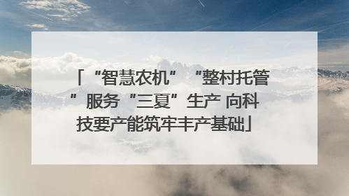 “智慧农机”“整村托管”服务“三夏”生产 向科技要产能筑牢丰产基础