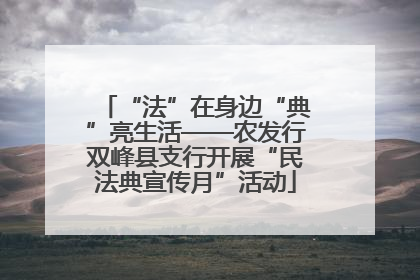 “法”在身边“典”亮生活——农发行双峰县支行开展“民法典宣传月”活动