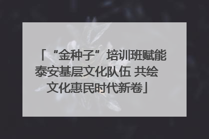 “金种子”培训班赋能泰安基层文化队伍 共绘文化惠民时代新卷