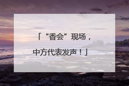 “香会”现场，中方代表发声！