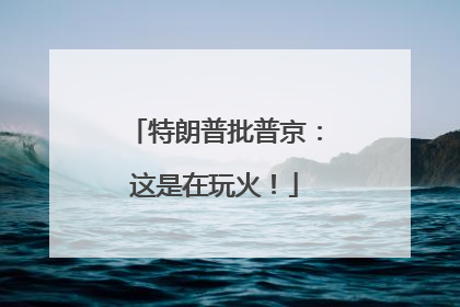 特朗普批普京：这是在玩火！