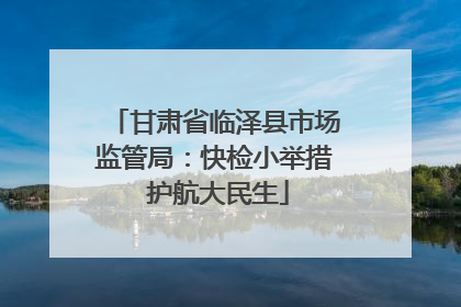 甘肃省临泽县市场监管局：快检小举措 护航大民生