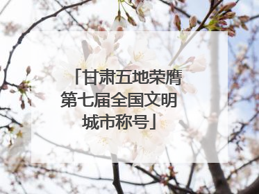 甘肃五地荣膺第七届全国文明城市称号