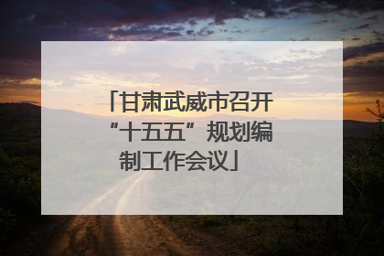 甘肃武威市召开“十五五”规划编制工作会议