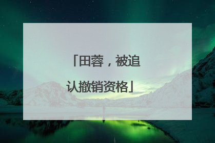 田蓉，被追认撤销资格