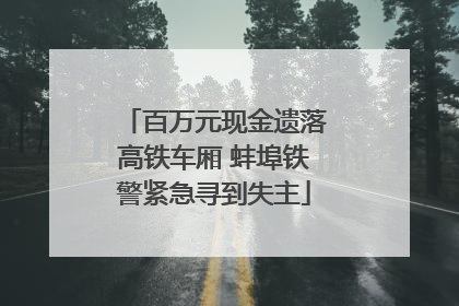 百万元现金遗落高铁车厢 蚌埠铁警紧急寻到失主