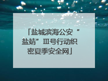 盐城滨海公安“盐靖”Ⅲ号行动织密夏季安全网