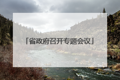 省政府召开专题会议