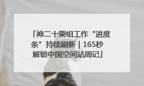 神二十乘组工作“进度条”持续刷新｜165秒解锁中国空间站周记