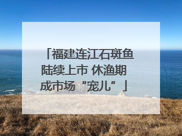福建连江石斑鱼陆续上市 休渔期成市场“宠儿”