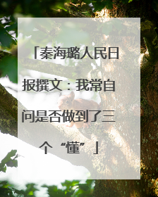 秦海璐人民日报撰文：我常自问是否做到了三个“懂”