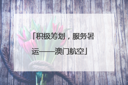 积极筹划，服务暑运——澳门航空