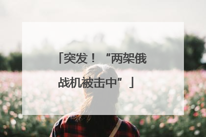 突发！“两架俄战机被击中”
