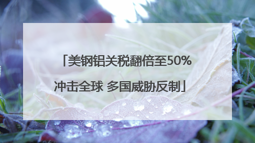 美钢铝关税翻倍至50%冲击全球 多国威胁反制