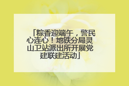 粽香迎端午，警民心连心！地铁分局灵山卫站派出所开展党建联建活动