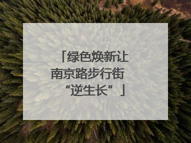 绿色焕新让南京路步行街“逆生长”