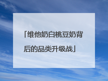 维他奶白桃豆奶背后的品类升级战