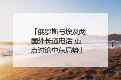 俄罗斯与埃及两国外长通电话 重点讨论中东局势