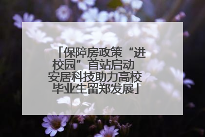 保障房政策“进校园”首站启动 安居科技助力高校毕业生留郑发展