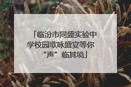 临汾市同盛实验中学校园歌咏盛宴等你“声”临其境