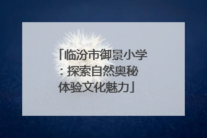 临汾市御景小学：探索自然奥秘 体验文化魅力