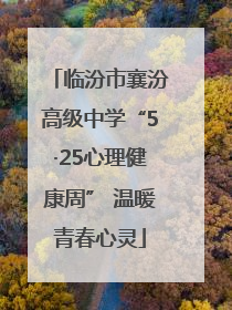 临汾市襄汾高级中学“5·25心理健康周” 温暖青春心灵