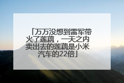 万万没想到雷军带火了莲藕，一天之内卖出去的莲藕是小米汽车的22倍