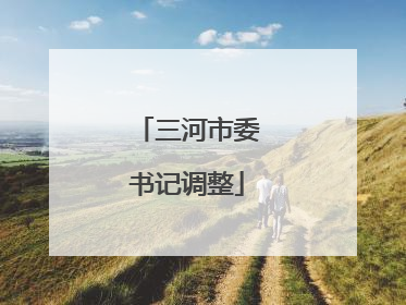 三河市委书记调整