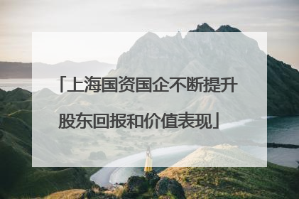 上海国资国企不断提升股东回报和价值表现