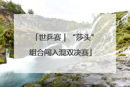 世乒赛｜“莎头”组合闯入混双决赛