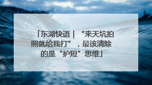 东湖快语｜“来天坑拍照就给我打”，最该清除的是“护短”思维