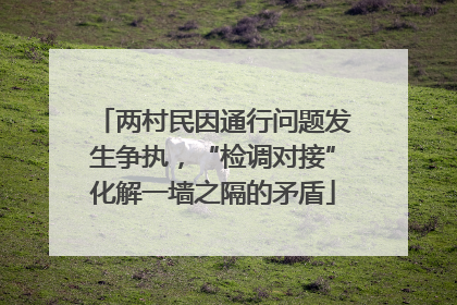 两村民因通行问题发生争执，“检调对接”化解一墙之隔的矛盾