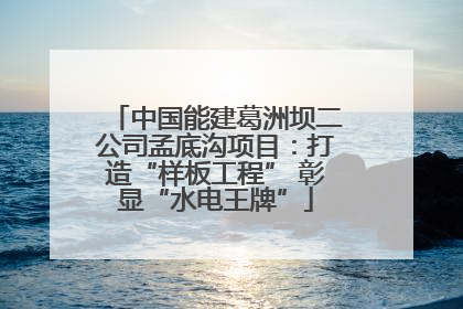 中国能建葛洲坝二公司孟底沟项目：打造“样板工程” 彰显“水电王牌”