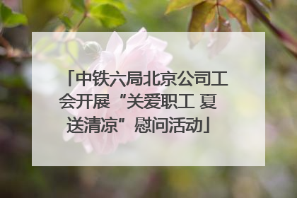 中铁六局北京公司工会开展“关爱职工 夏送清凉”慰问活动
