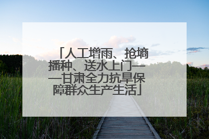 人工增雨、抢墒播种、送水上门——甘肃全力抗旱保障群众生产生活