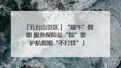 五台山景区｜“端午”假期 服务保障最“粽”要 护航假期“不打烊”