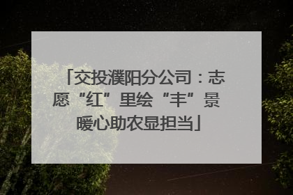 交投濮阳分公司：志愿“红”里绘“丰”景 暖心助农显担当