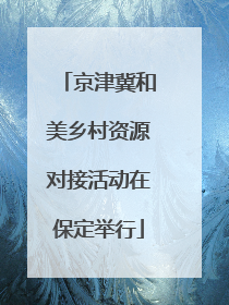 京津冀和美乡村资源对接活动在保定举行